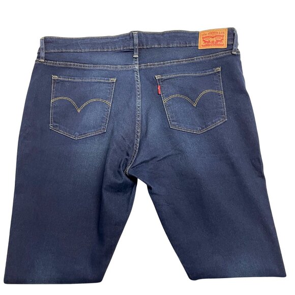 LEVI'S JEANS 711 SKINNY HIGH RISE SIZE 34 BLUE DENIM LOGO DARK WASH STRETCH - Picture 4 of 10